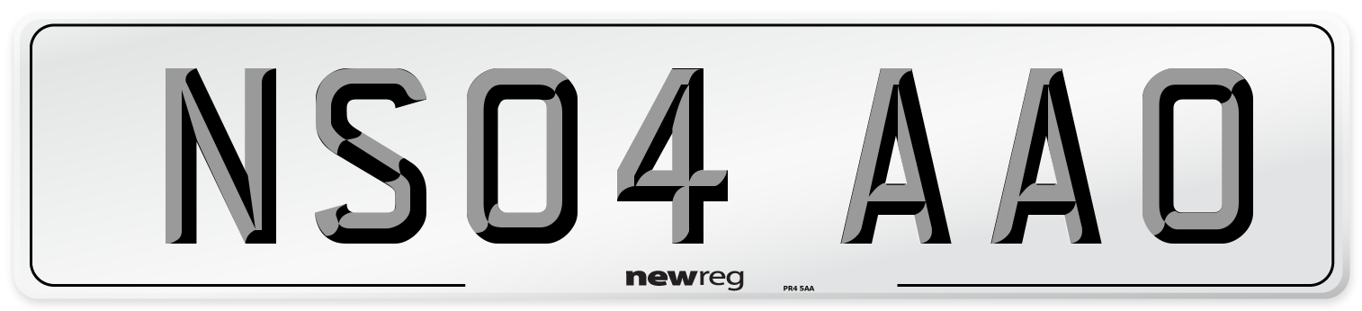 NS04 AAO Number Plate from New Reg